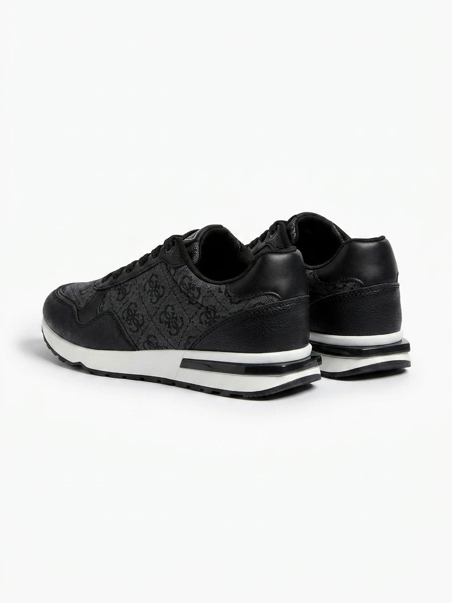 Guess Monogram Low-Top Sneakers - Black