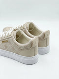 GUESS Women's All-Over Logo Lace-Up Sneakers - Beige