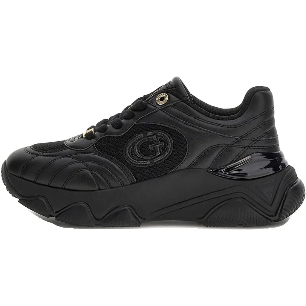 GUESS Women's Mesh Panel Lace-Up Sneakers - Black
