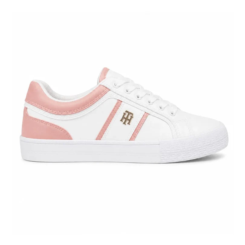 Tommy Hilfiger Women Stripe Low Top Sneakers - White/Pink