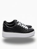 Michael Kors Women's Woven Platform Sneakers - Black/White