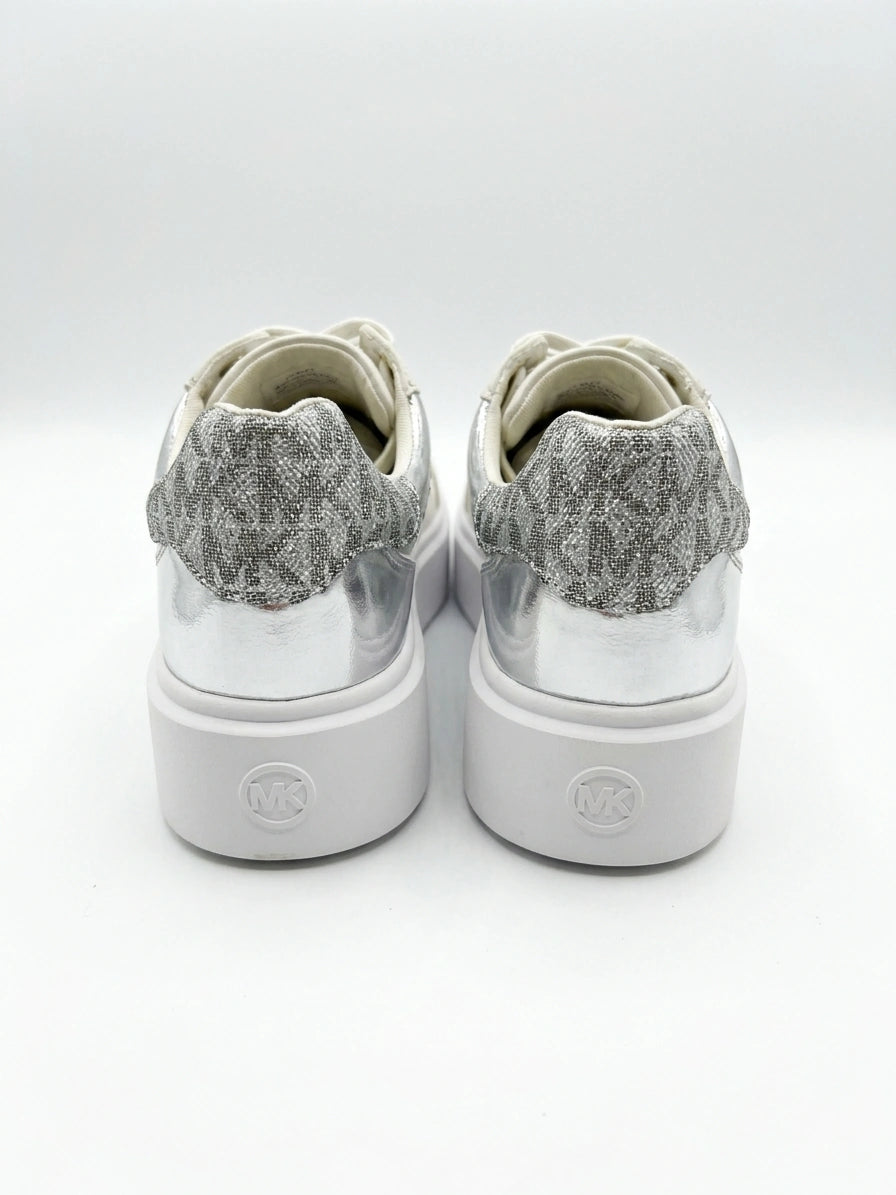 Michael Kors Girls Charm Platform Sneakers - White/Silver