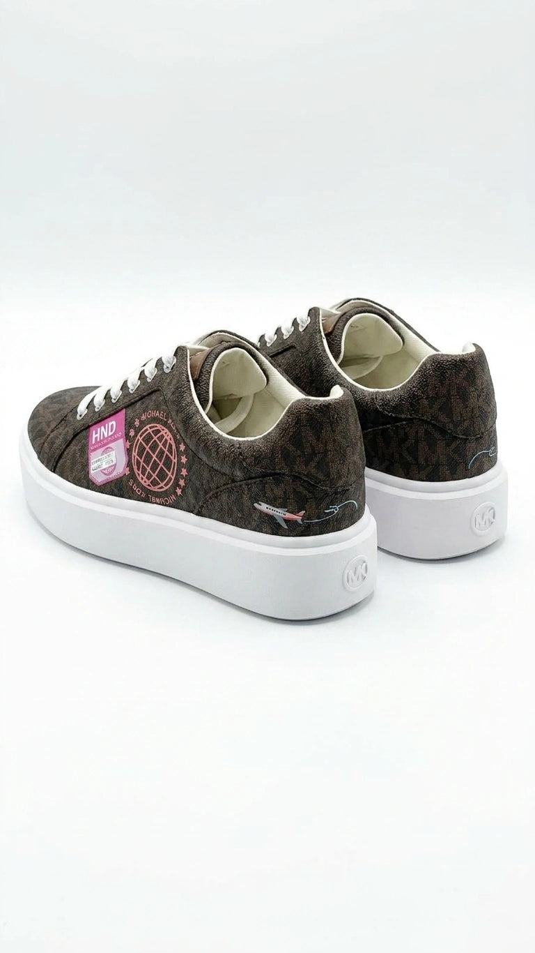 Michael Kors Women's Platform Monogram Sneakers - Brown Multi