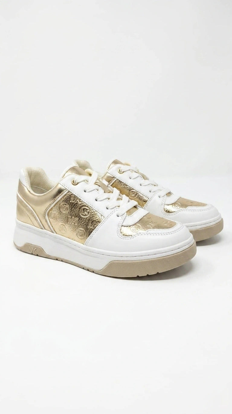 Michael Kors MK Logo Low-Top Sneakers - White Gold
