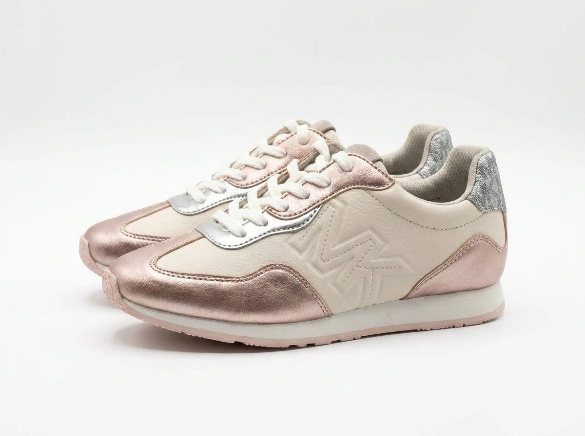 Michael Kors Women's Lillie Panelled Trainers - Cream Rose Gold