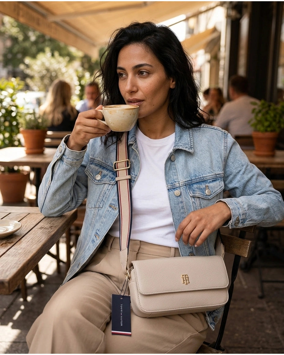 Tommy Hilfiger TH Monogram Flap Camera Bag - Beige