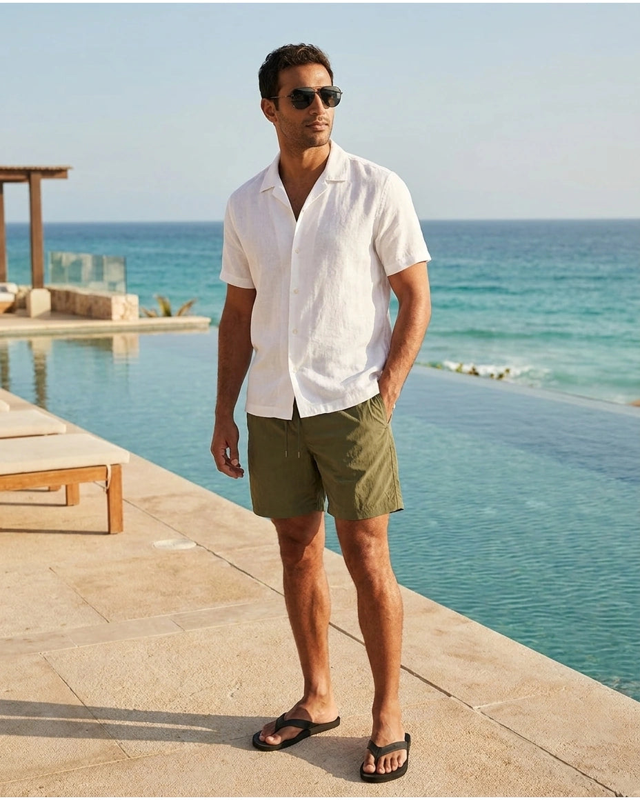 ALLSAINTS Camas Drawstring Shorts - Khaki