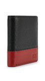 BOSS Bi-Fold Grained Leather Wallet - Black/Red