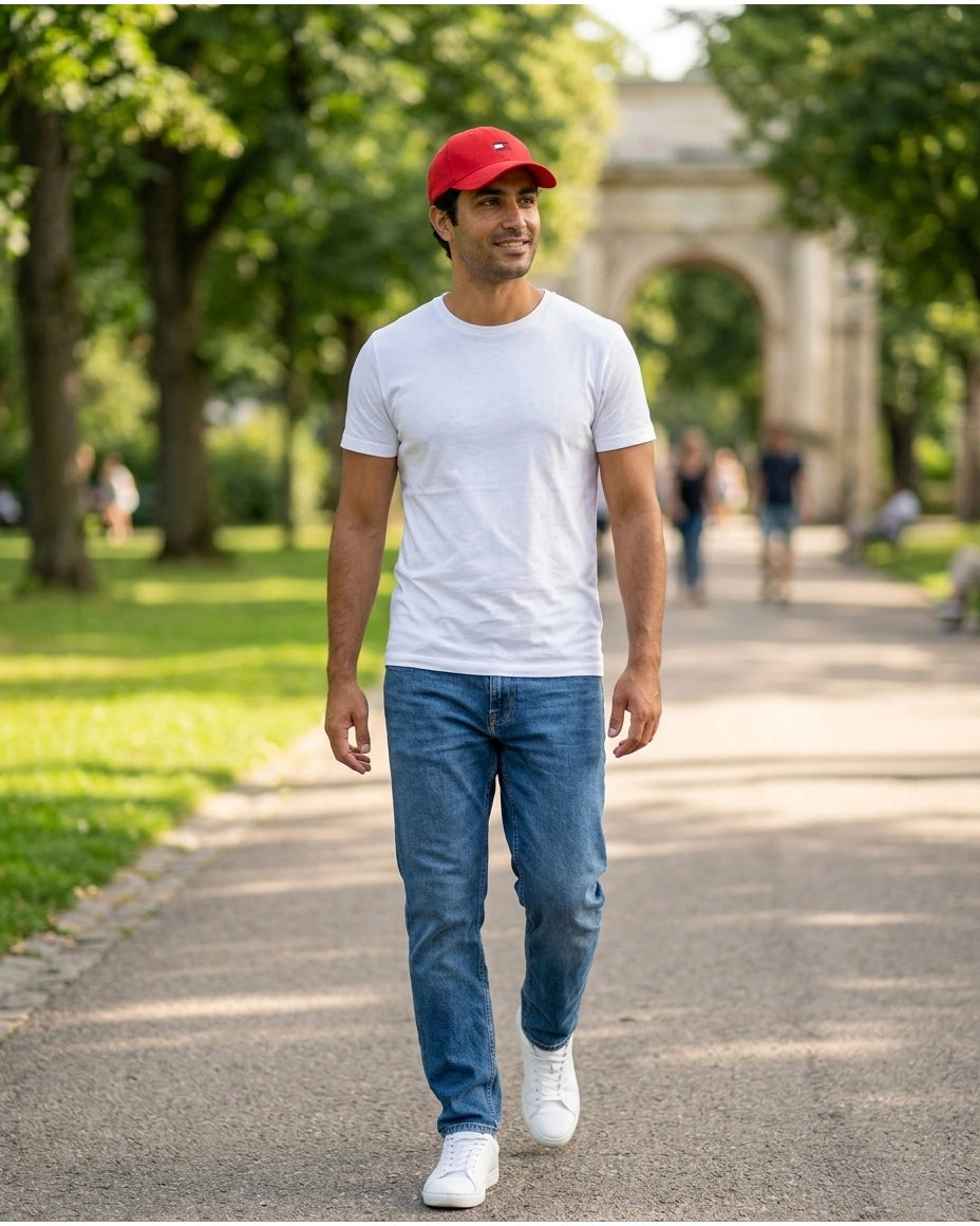 Tommy Hilfiger Unisex Flag Logo Baseball Cap - Red