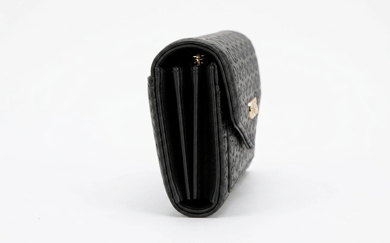 GUESS Women's Laurel Embossed Logo Flap Wallet - Black