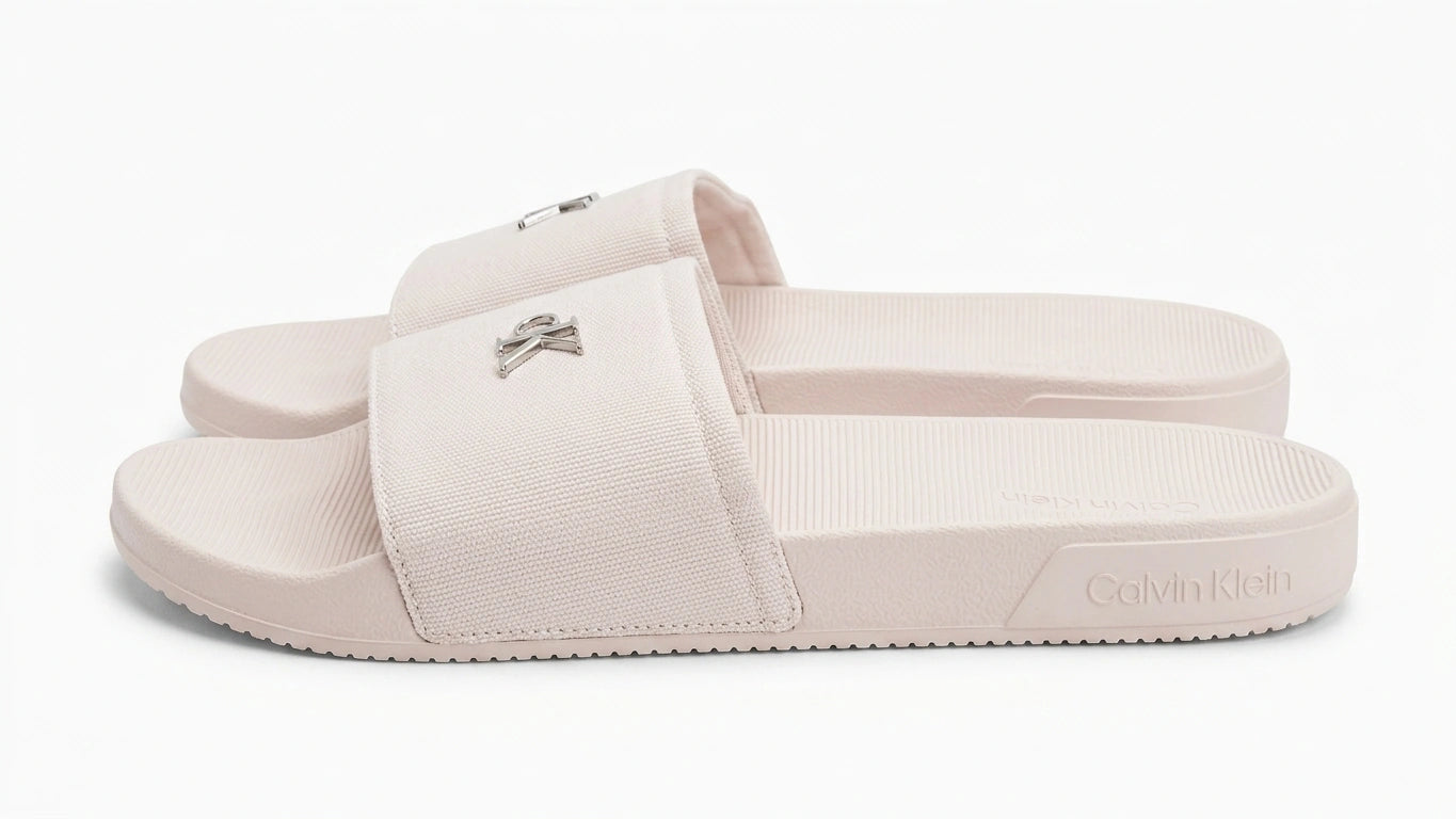 Calvin Klein Women's CK Logo Pool Slides - Nude