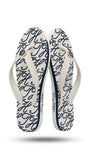 Tommy Hilfiger Women Script Logo Print Flip-Flops - White/Navy