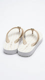 Tommy Hilfiger Women's Gingham Monogram Flip Flops - Light Beige
