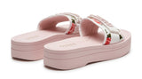 GUESS Women's Floral Logo Platform Slide Sandals - Pink