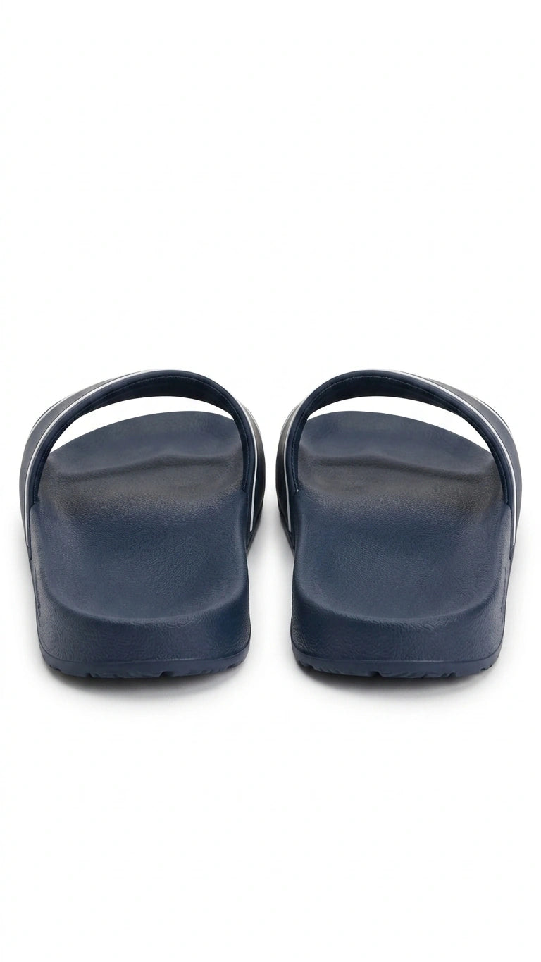 Tommy Jeans Script Logo Stripe Pool Slides - Navy