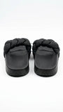 Generic Padded Braided Strap Slide Sandals - Black