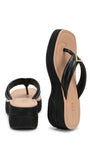 GUESS Women's Padded Thong Wedge Sandals - Black