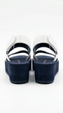 Tommy Hilfiger Women's TH Monogram Platform Sandals - White/Navy