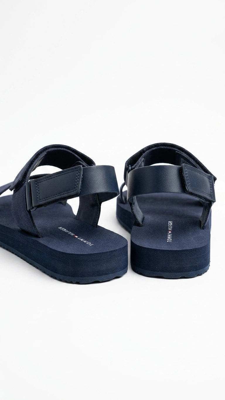 Tommy Hilfiger Women Logo Monogram Strap Sandals - Navy