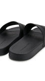 Tommy Hilfiger Men Logo Embossed Pool Slides - Black