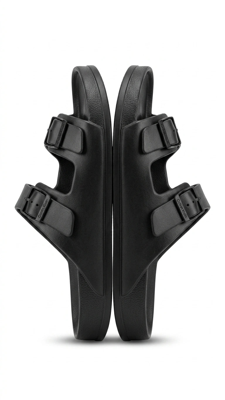 Calvin Klein Men's Two-Strap Adjustable Sandals - Black