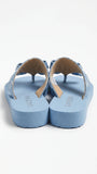 Guess Women's Monogram Denim Bow Flip Flops - Light Blue