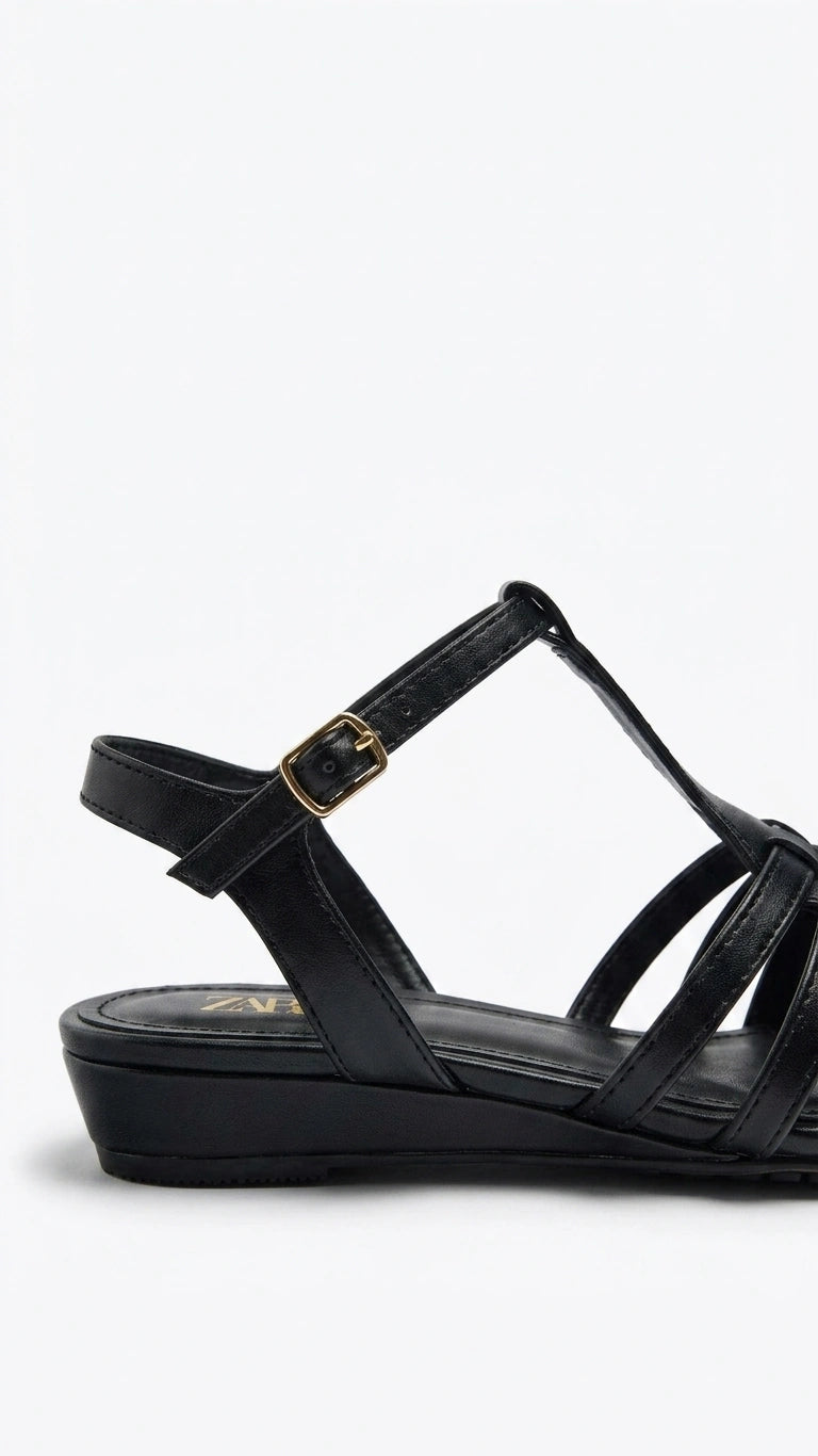 ZARA Woven Fisherman Sandals - Black