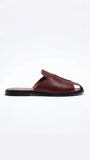ZARA Women Criss-Cross Strap Slides - Burgundy