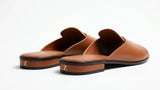 ZARA Tan Open Toe Mules with Metallic Bar