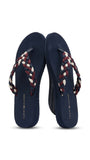 Tommy Hilfiger Women Braided Strap Flip Flops - Navy Multi