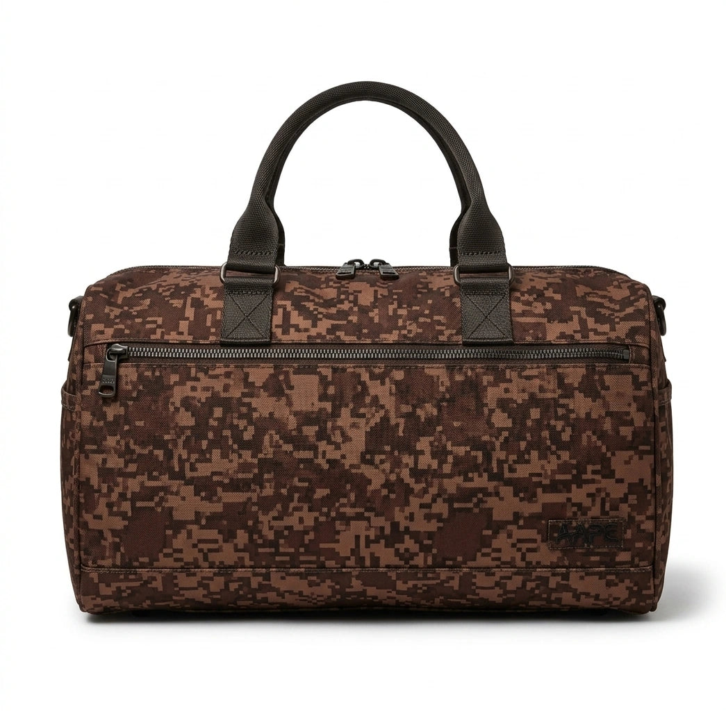 Sprayground BAPE Shark Head Camo Duffle Bag - Brown Multi