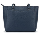 Guess Women Monogram Debossed Logo Tote Bag - Navy Blue