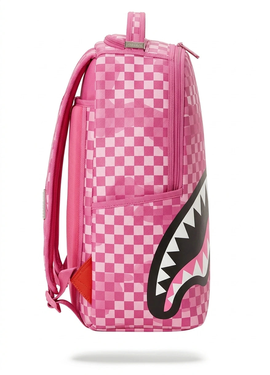 Sprayground Shark Checkered Backpack - Pink