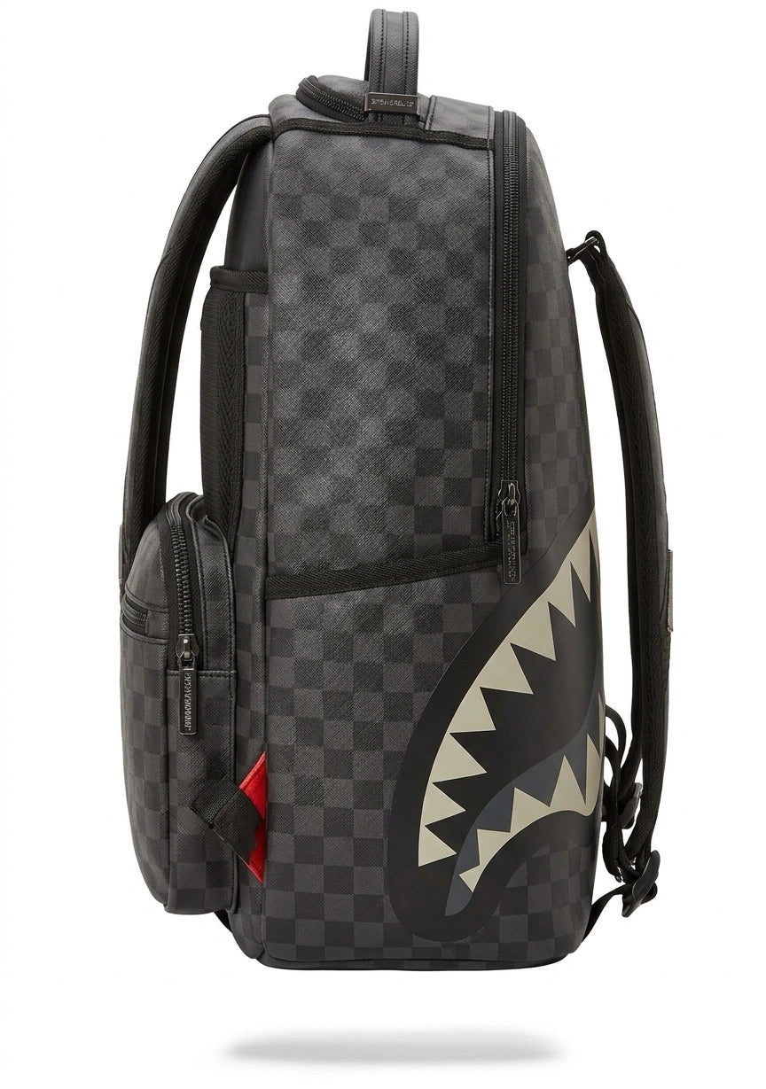 SPRAYGROUND Shark Mouth Checkered Backpack - Black Grey