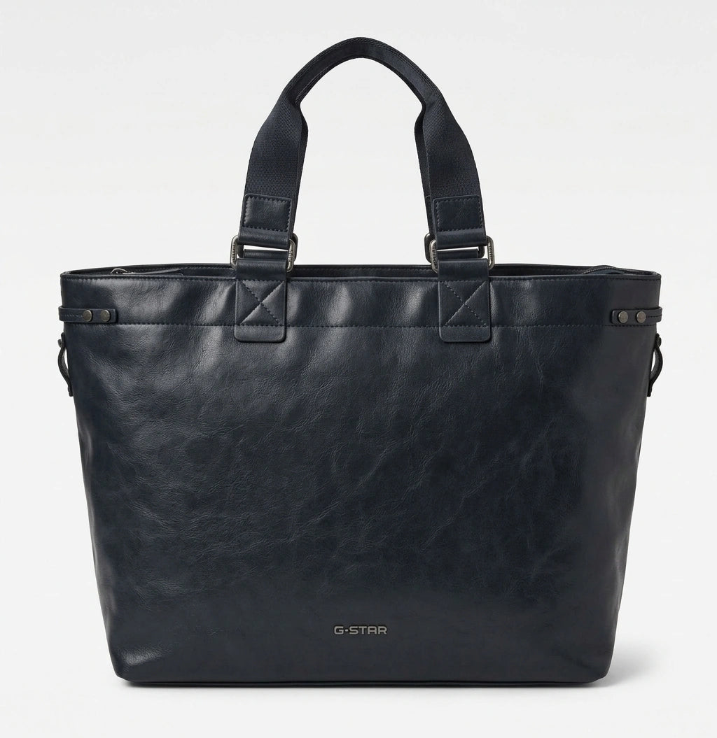 G-STAR Faux Leather Tote Bag - Petrol Blue