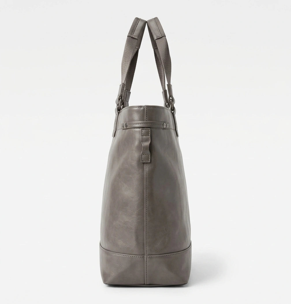 G-STAR Unisex Faux Leather Tote Bag - Mink Brown