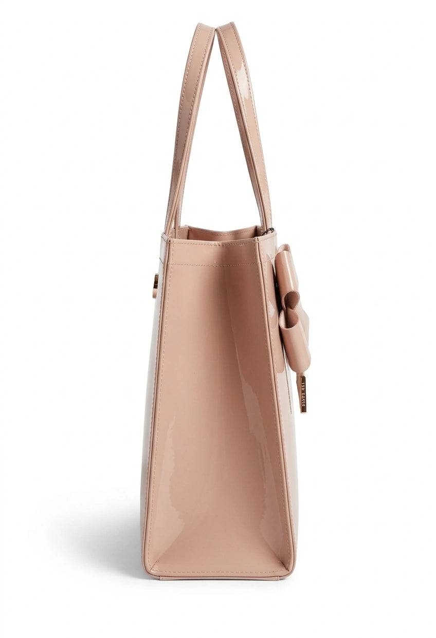 Ted Baker London Bow Detail Patent Shopper Bag - Nude Pink