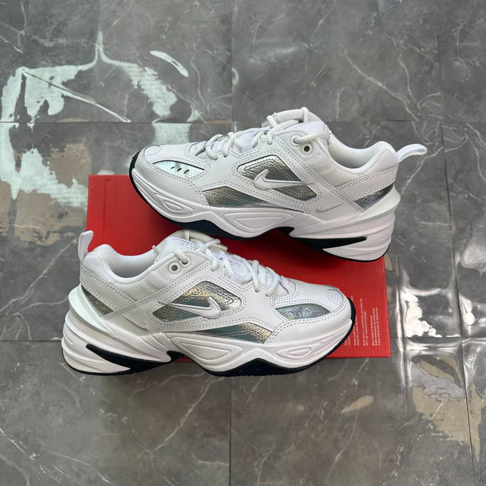 Nike M2K Tekno White Metallic Silver Black (Women'S)