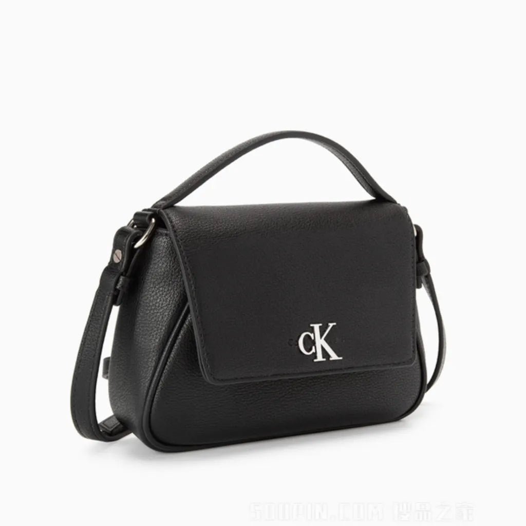 Calvin Klein Flap Detachable Shoulder Strap Handbag - Black