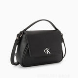 Calvin Klein Flap Detachable Shoulder Strap Handbag - Black
