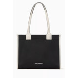K/Skuare Tote Bag in Grained Faux Leather - Black/Creme
