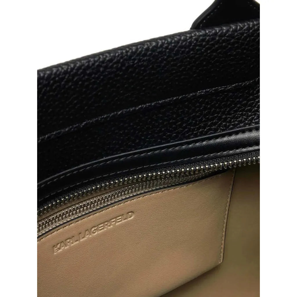 K/Skuare Tote Bag in Grained Faux Leather - Black