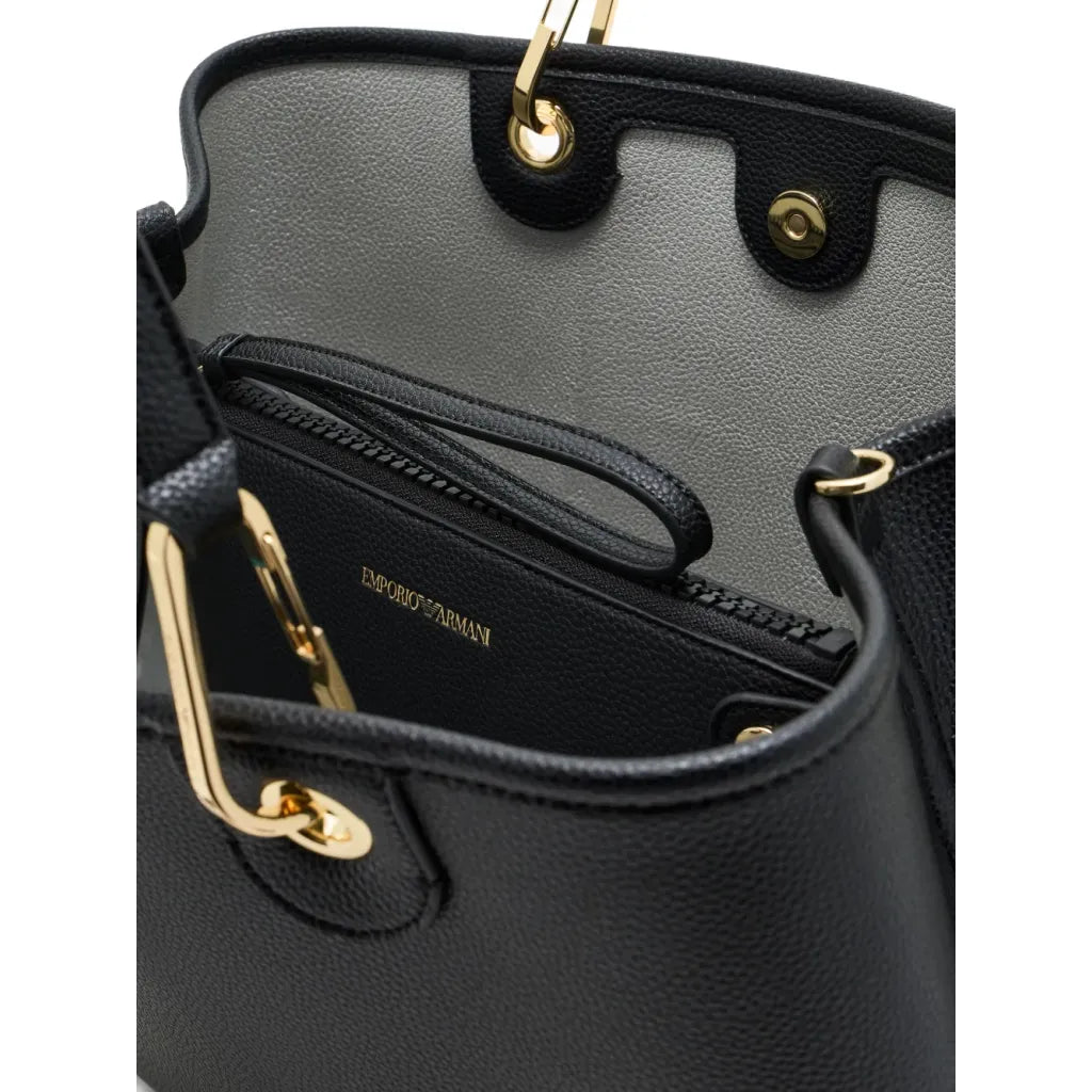 Medium Grainy Leather Handbag - Black