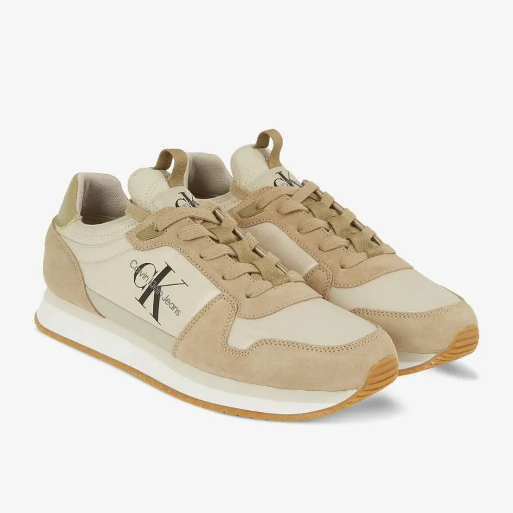 Calvin Klein Jeans Runner Sock Laceup Trainer - Beige