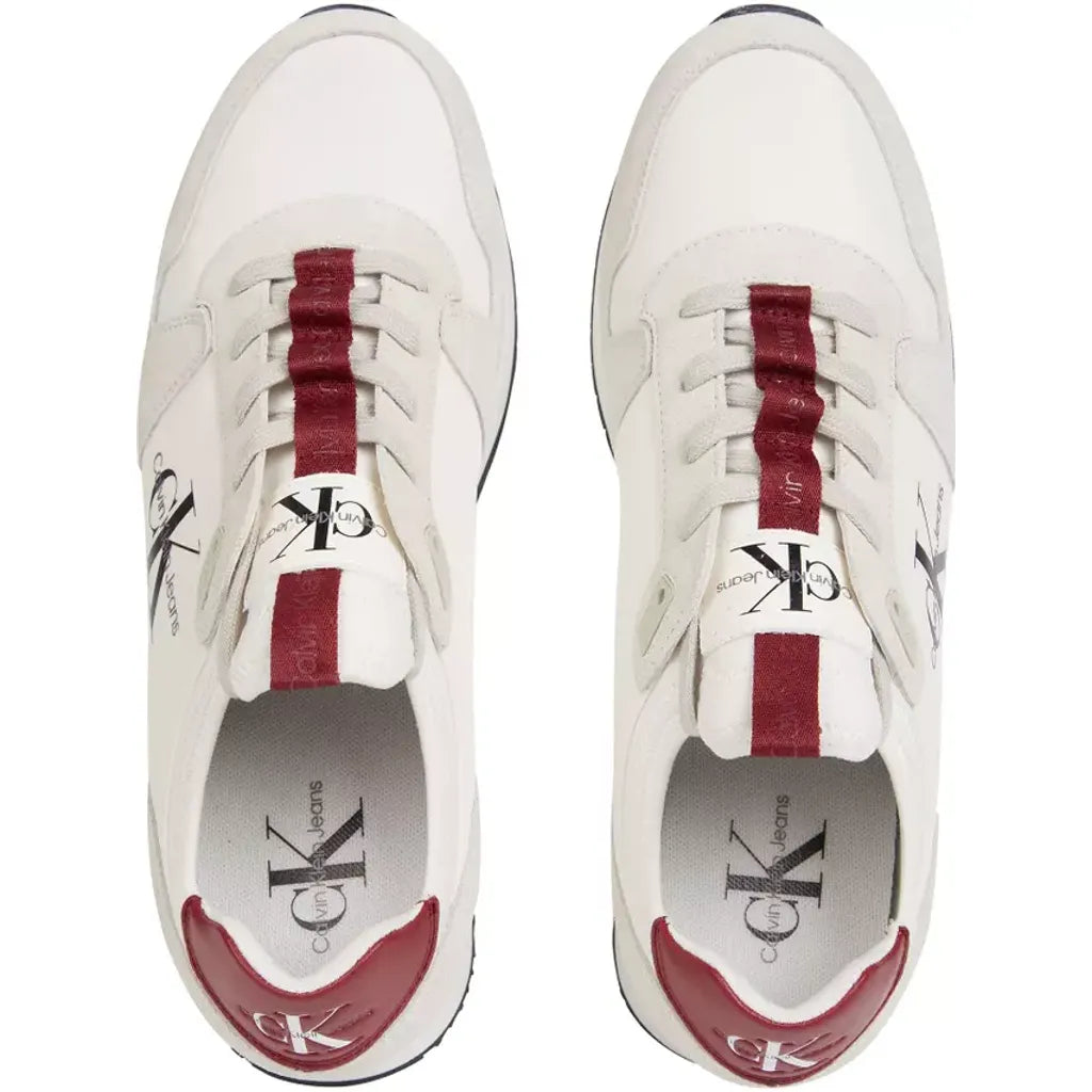 Calvin Klein Runner Laceup Sneakers - Beige/Red