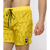 Karl Lagerfeld Ikonik All-Over-Print Board Shorts - Yellow