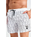 Karl Lagerfeld Ikonik All-Over-Print Board Shorts - White