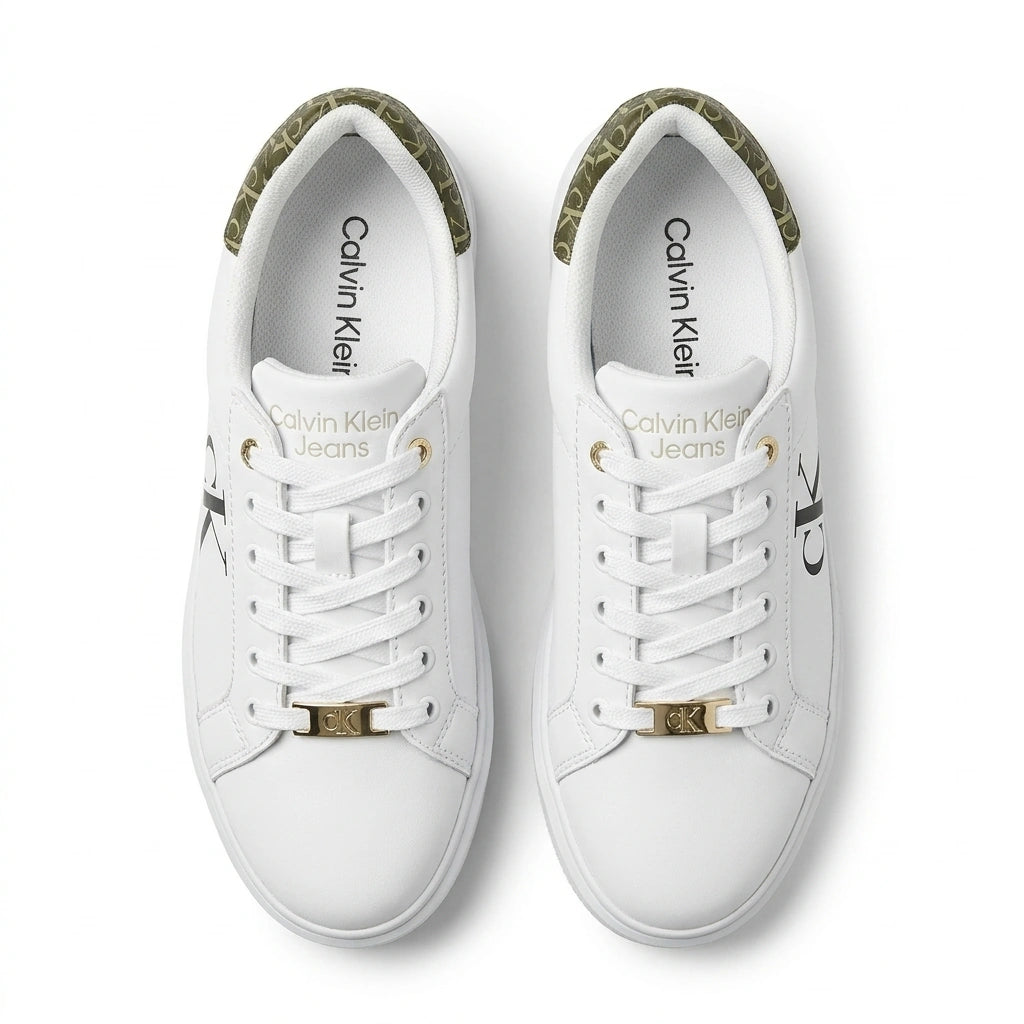 Calvin Klein Jeans Women's CK Logo Low-Top Sneakers - White