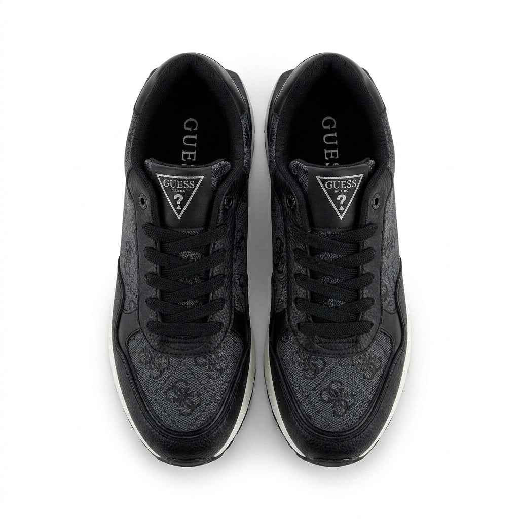 Guess Monogram Low-Top Sneakers - Black