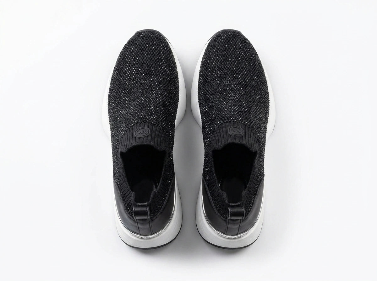 Michael Kors Women's Studded Knit Slip-On Sneakers - Black
